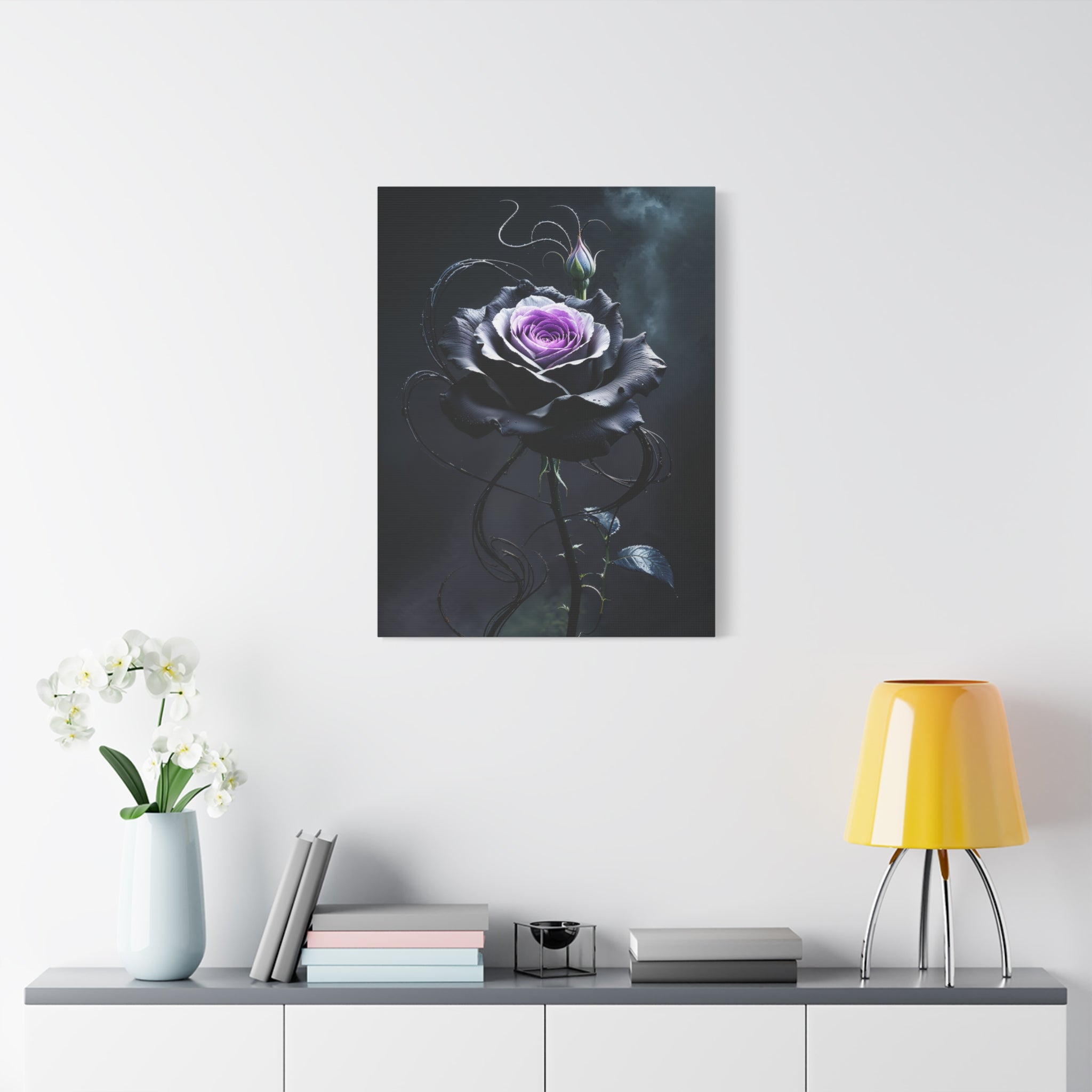 Shadow Bloom Canvas Print - Gothic Rose Art