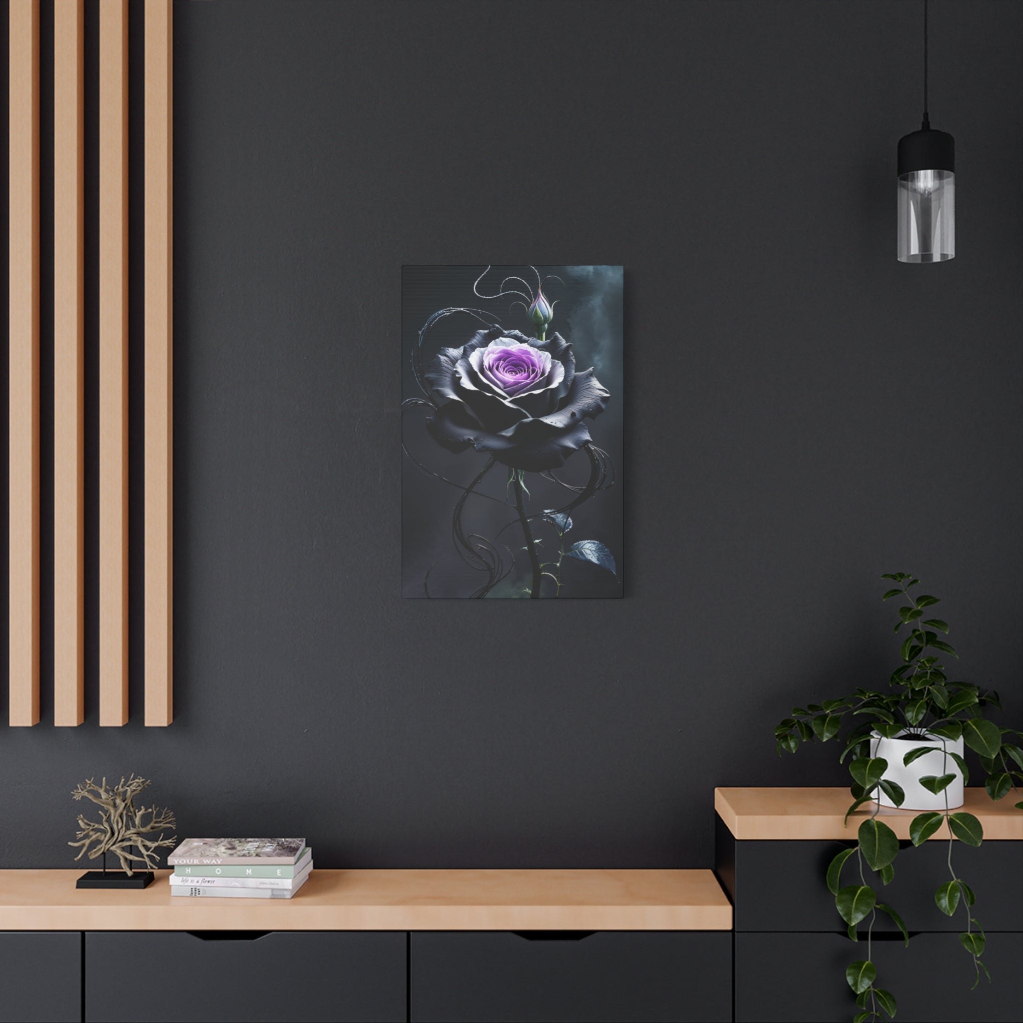 Shadow Bloom Canvas Print - Gothic Rose Art