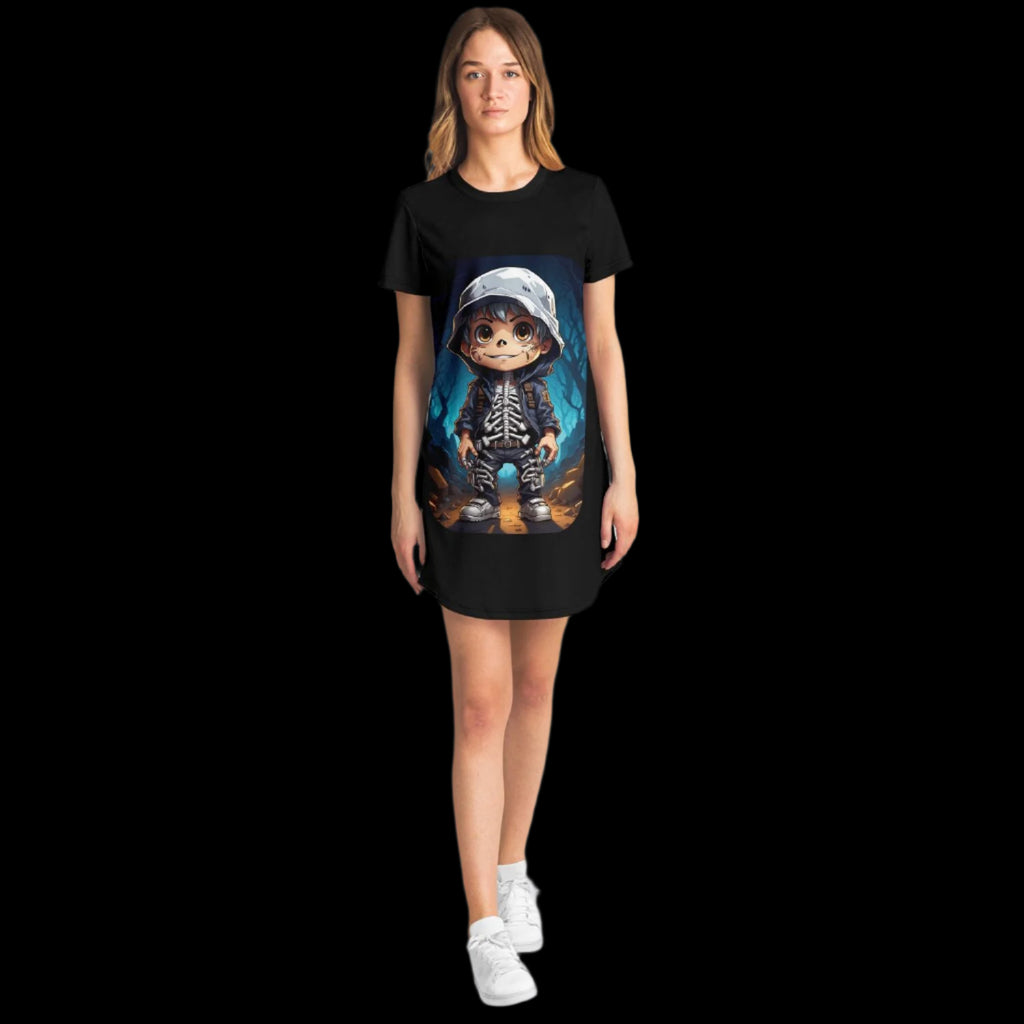 Little Horrors - Leon - Street Style T-Shirt Dress – Soft Stretch & Playful Design