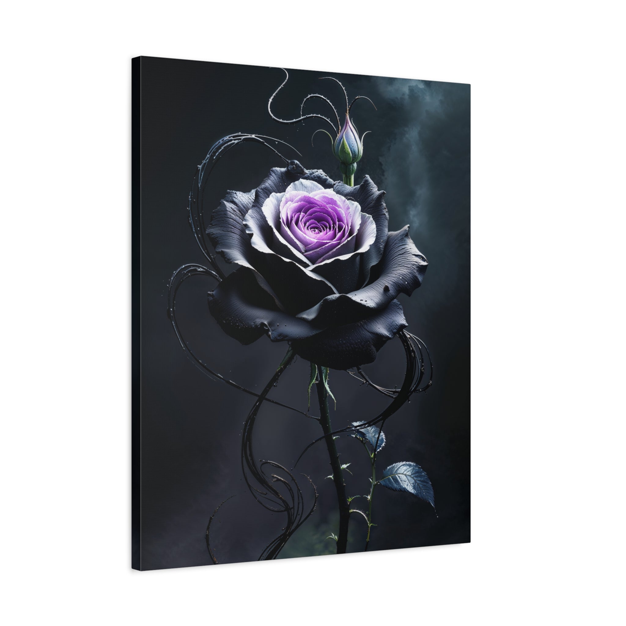 Shadow Bloom Canvas Print - Gothic Rose Art