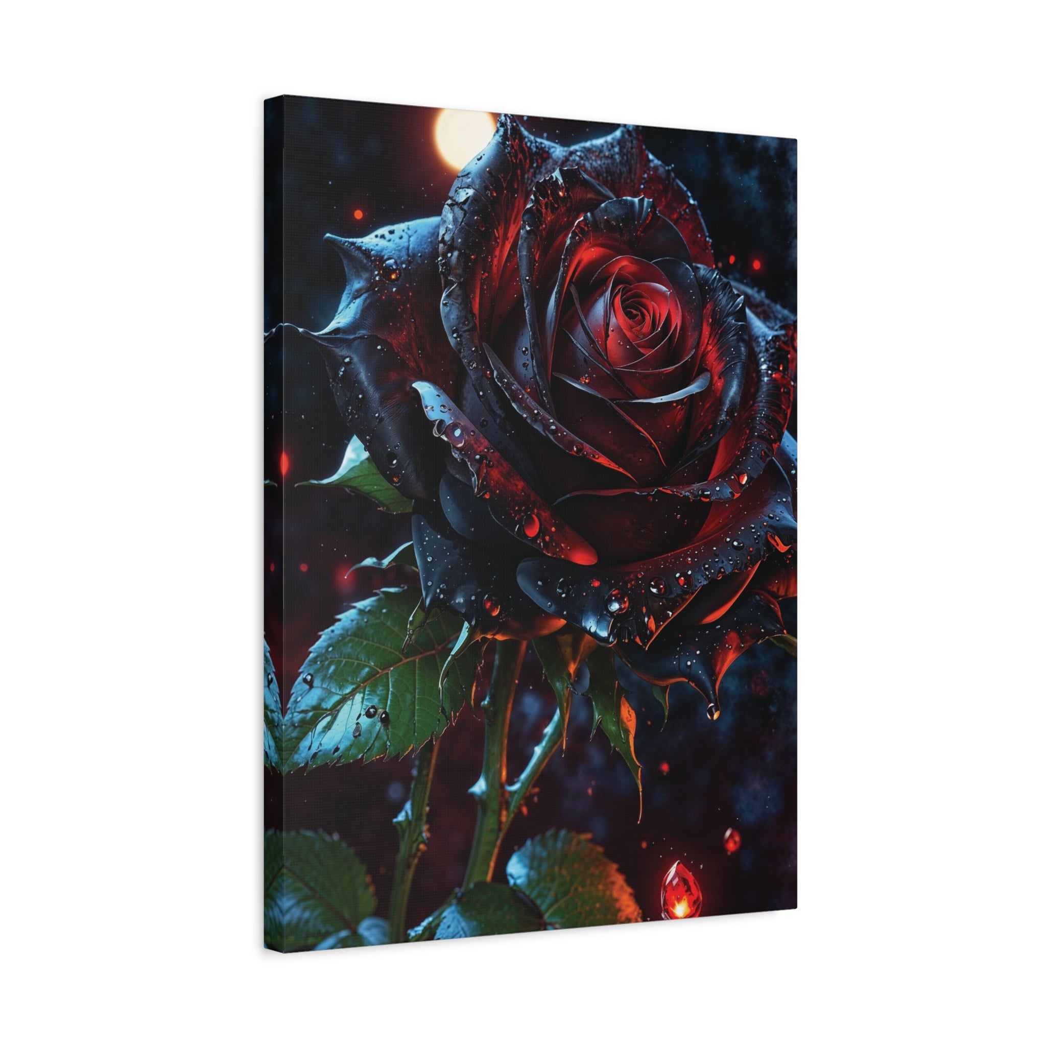 Dark Blood Rose Canvas Print - Gothic Floral Art