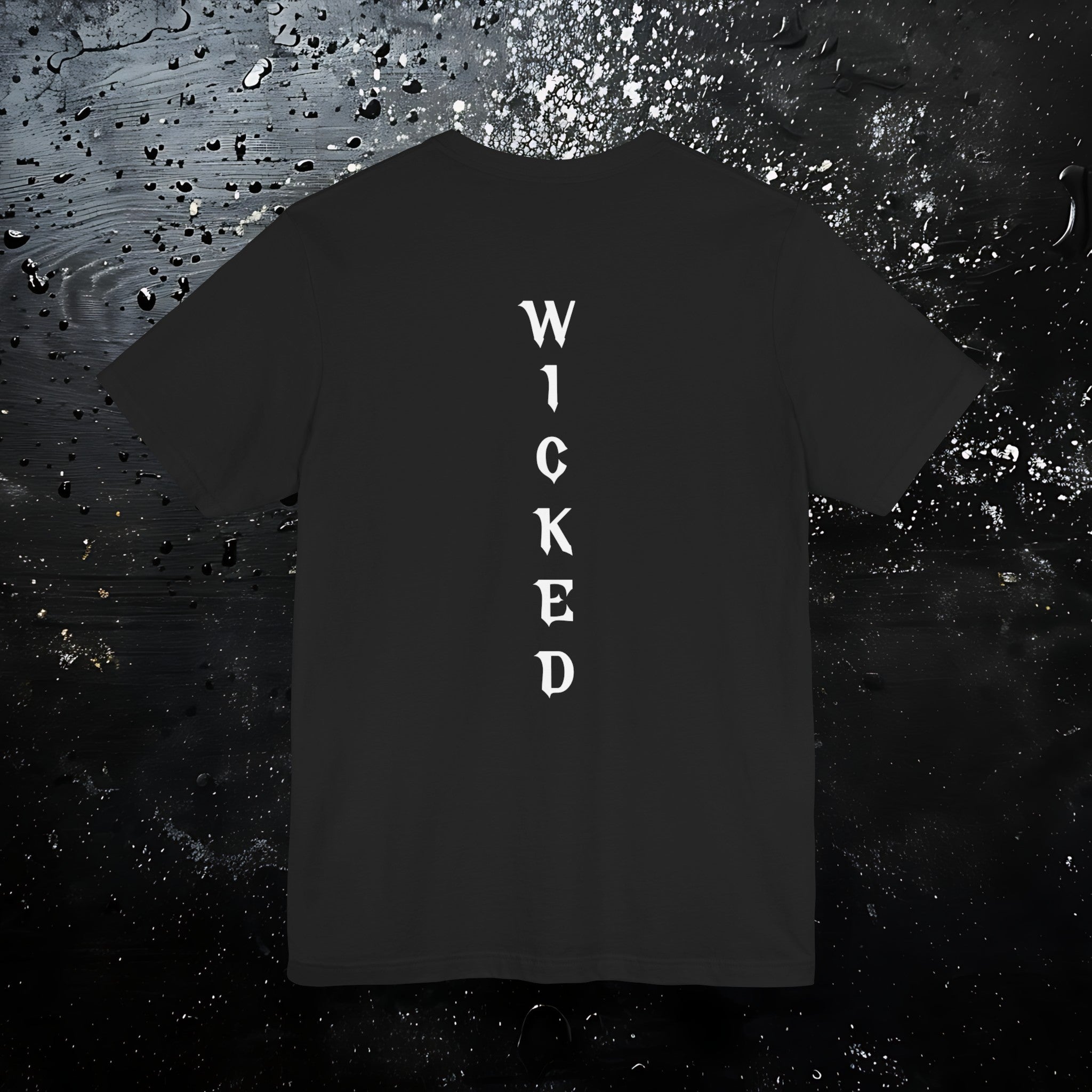 Wicked Witch Silhouette T-Shirt - Enchanting Gothic Style with Spine Print