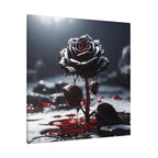 Crimson Tears Canvas Art - Gothic Black Rose Decor