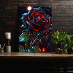 Dark Blood Rose Canvas Print - Gothic Floral Art