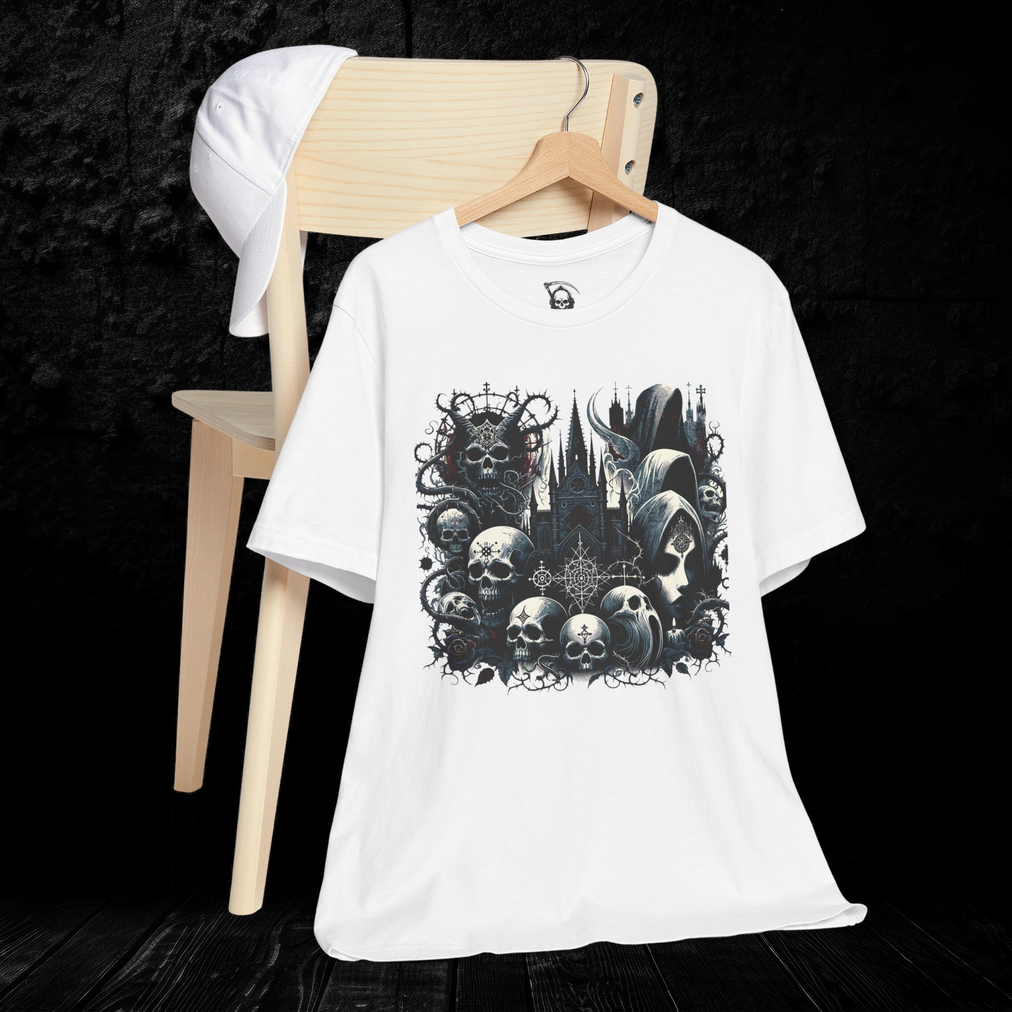 Dark Gothic Mystic Skulls T-Shirt - Mystical and Macabre Elegance