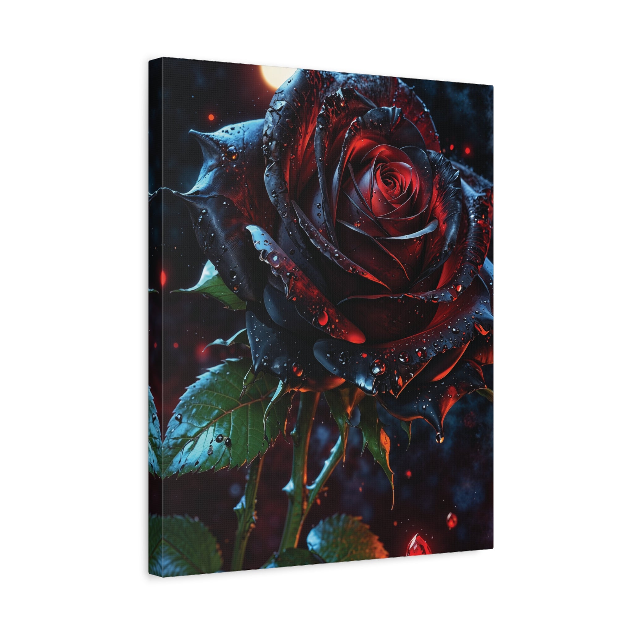 Dark Blood Rose Canvas Print - Gothic Floral Art
