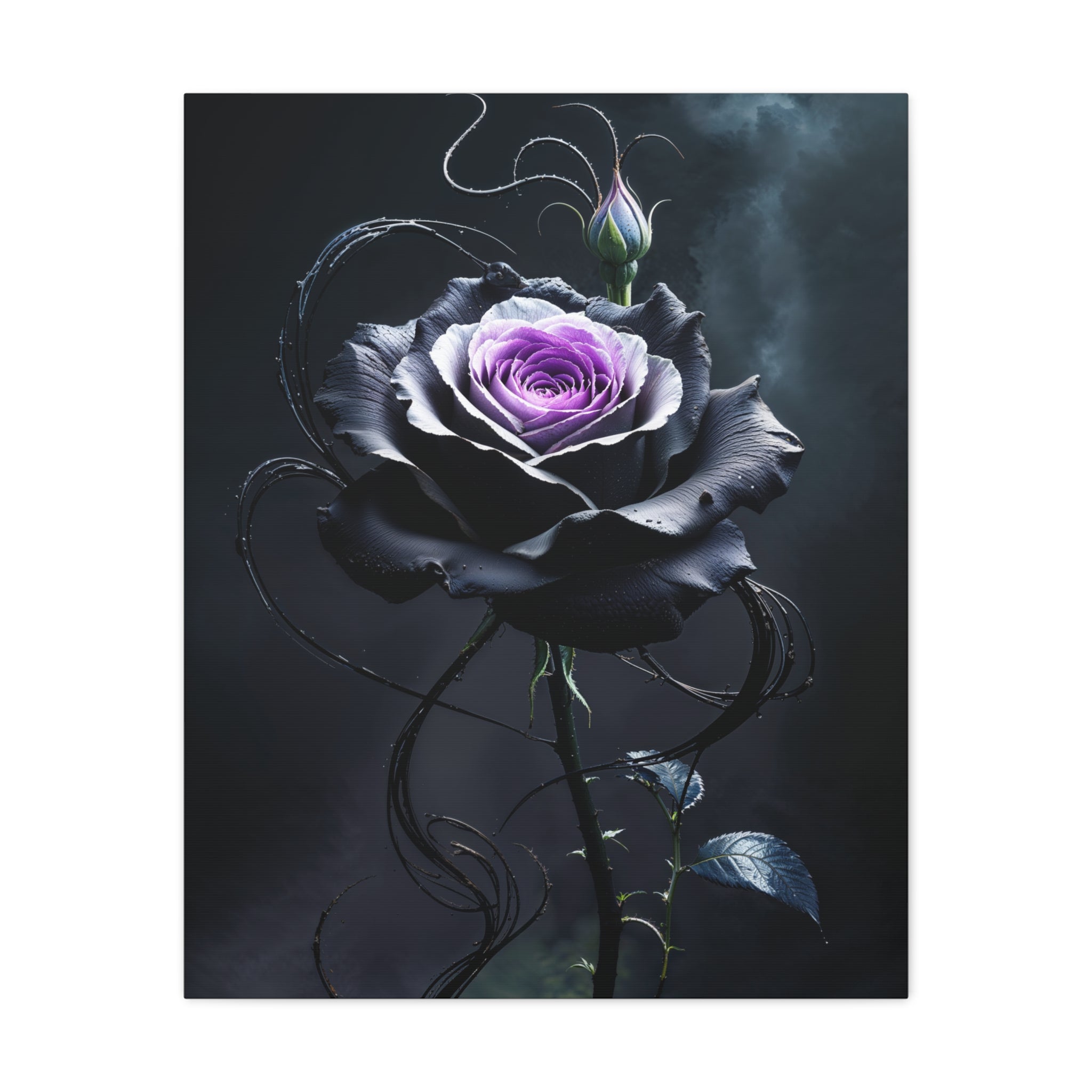 Shadow Bloom Canvas Print - Gothic Rose Art
