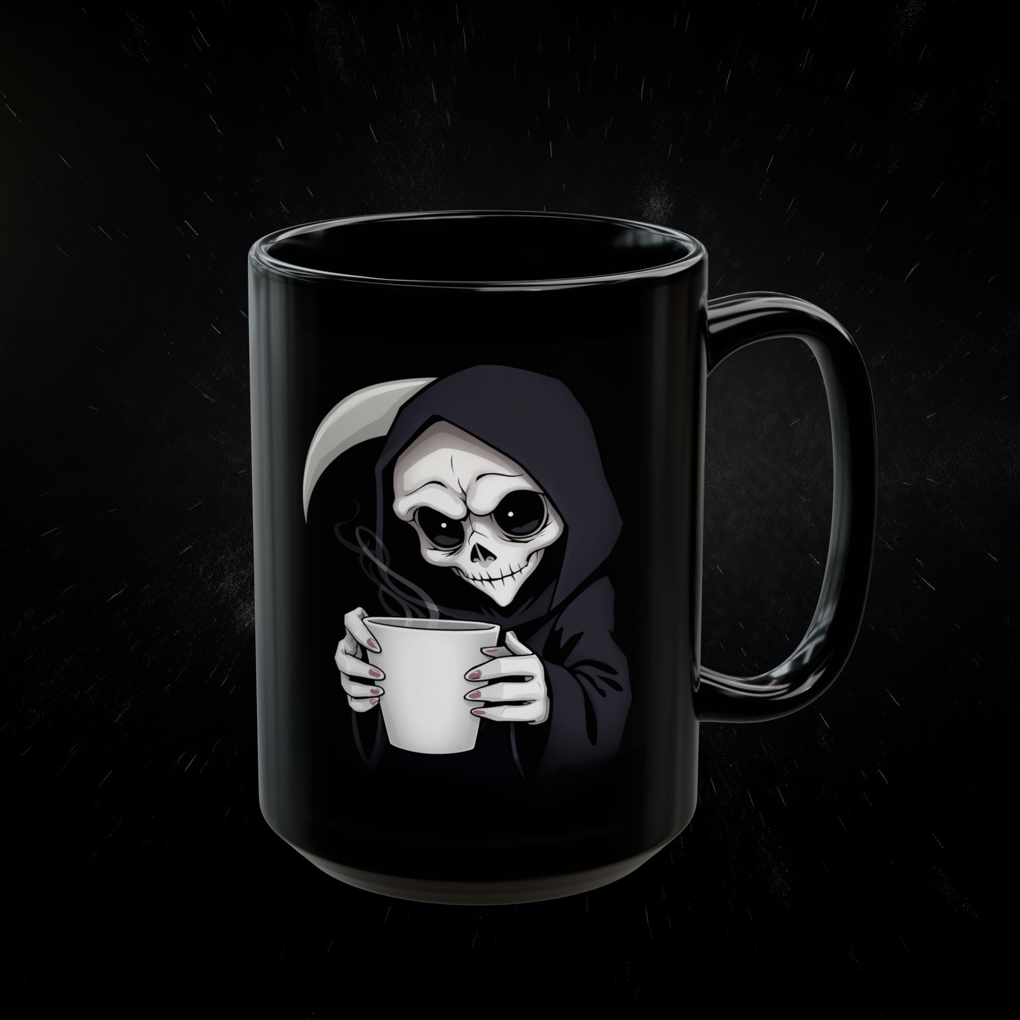 Grim Roast “Caffeine for the Soul” Mug – Gothic Grim Reaper Coffee Cup (11oz & 15oz)