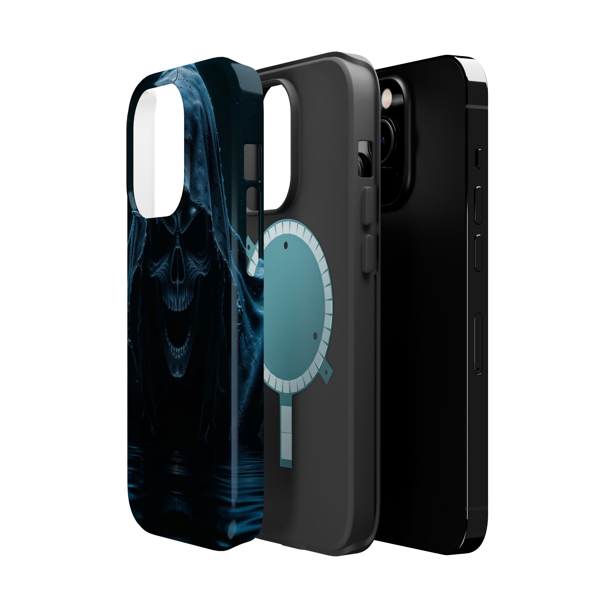 Grim Reaper Magnetic Phone Case – Dark Skull Hooded Cover for iPhone | Edgy Shockproof Protection