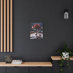 Crimson Rose Winter Canvas Print - Dark Romantic Art