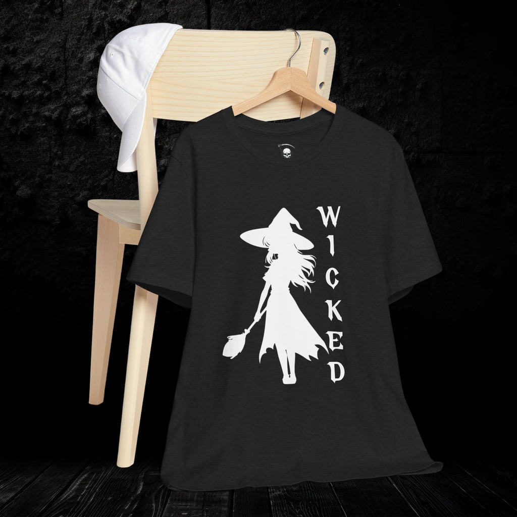 Wicked Witch Silhouette T-Shirt - Enchanting Gothic Style