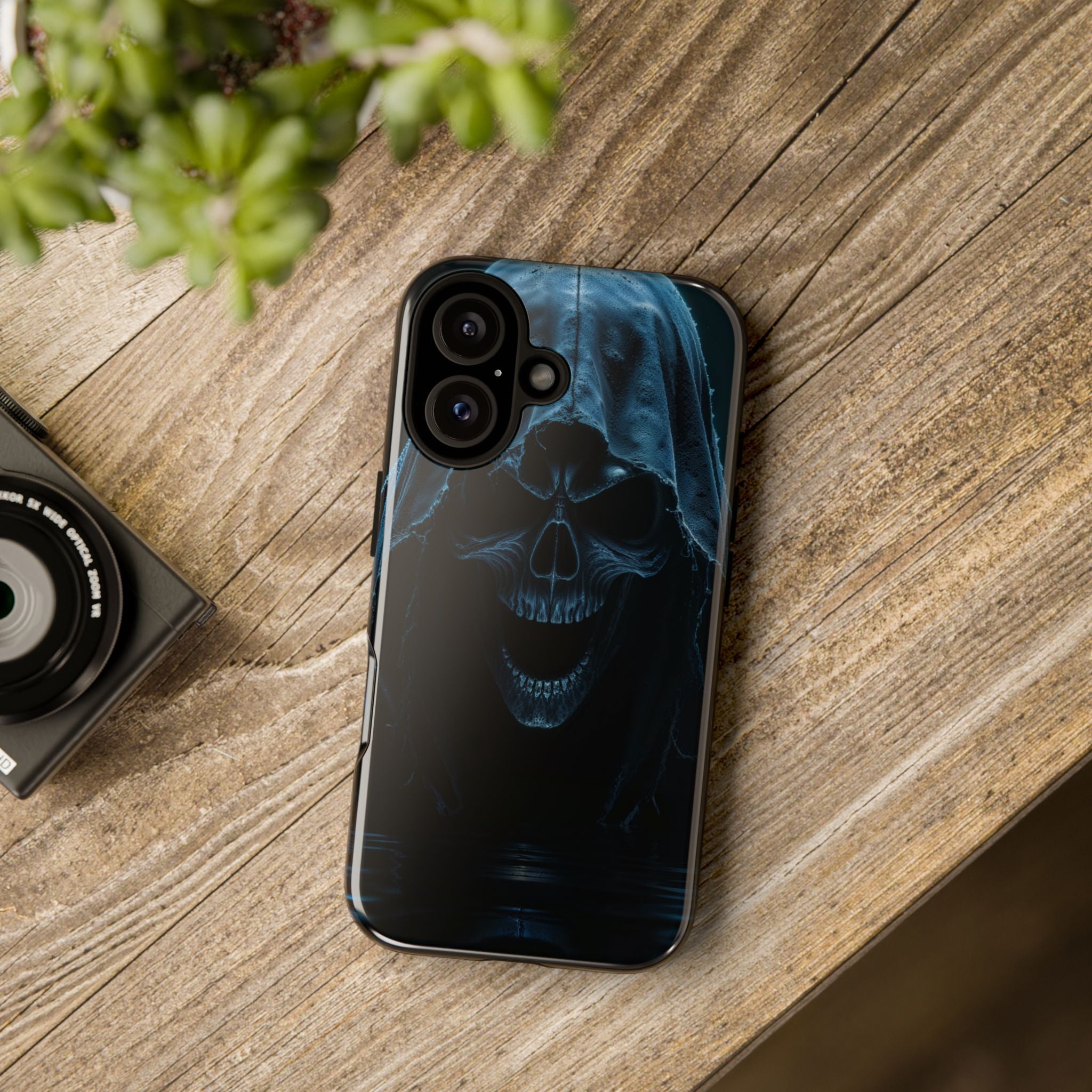 Dark Reaper Phone Case – Gothic Skull Hooded Death Design | Grim Sanctum Exclusive