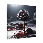 Crimson Tears Canvas Art - Gothic Black Rose Decor