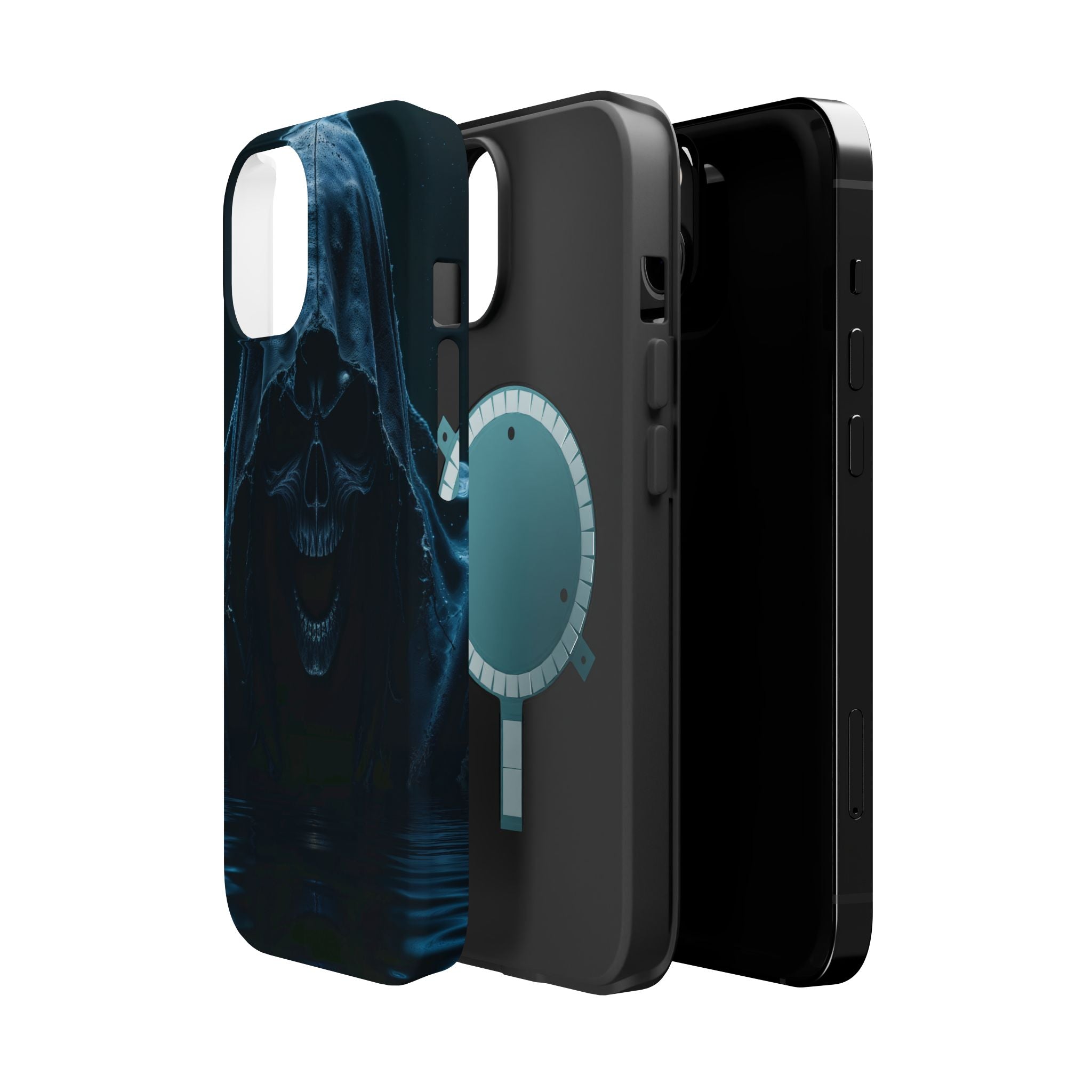 Grim Reaper Magnetic Phone Case – Dark Skull Hooded Cover for iPhone | Edgy Shockproof Protection