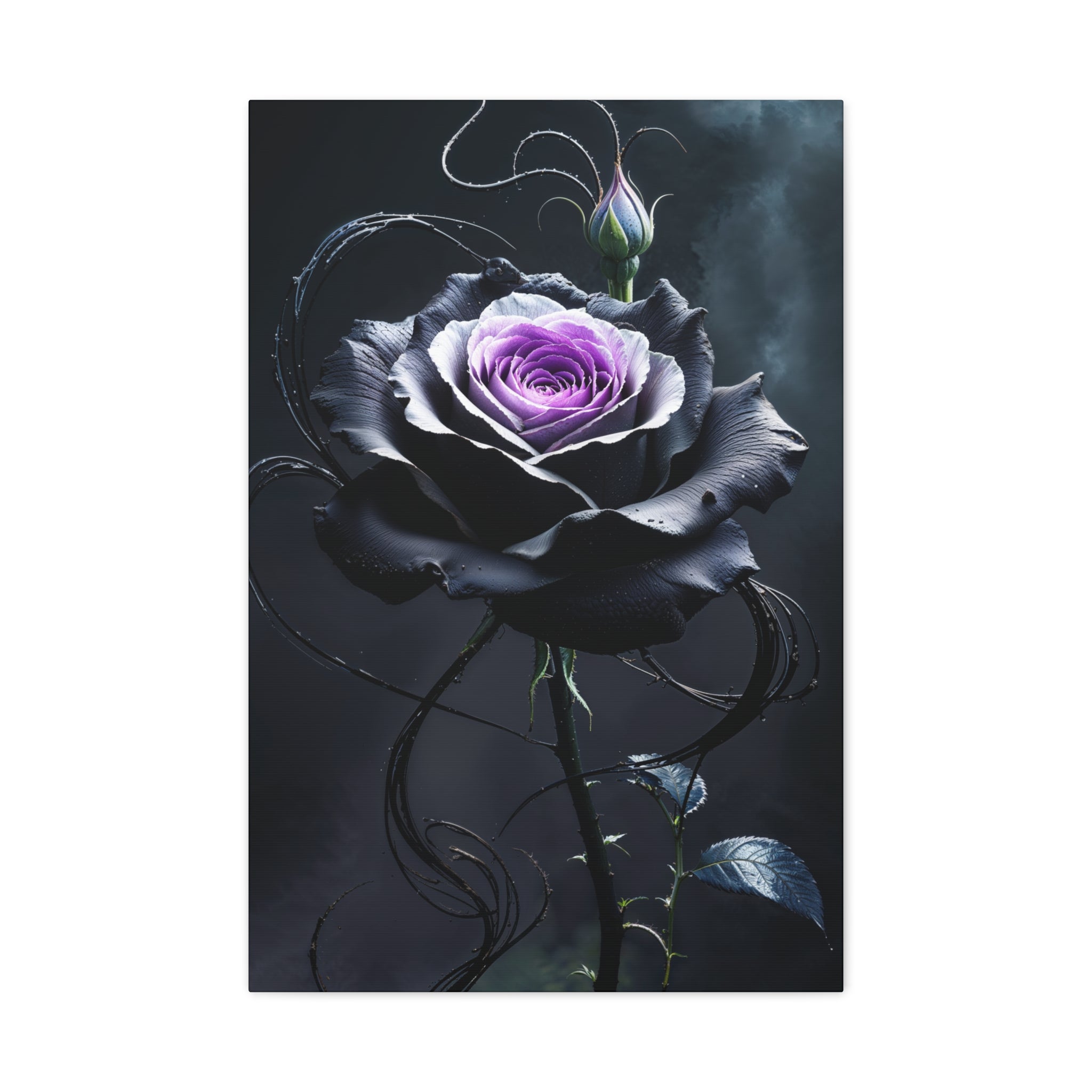 Shadow Bloom Canvas Print - Gothic Rose Art