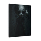 Gothic Cracked Doll Canvas Art with Raven – Dark Victorian Surreal Wall Decor | Haunted Gothic Home Accent