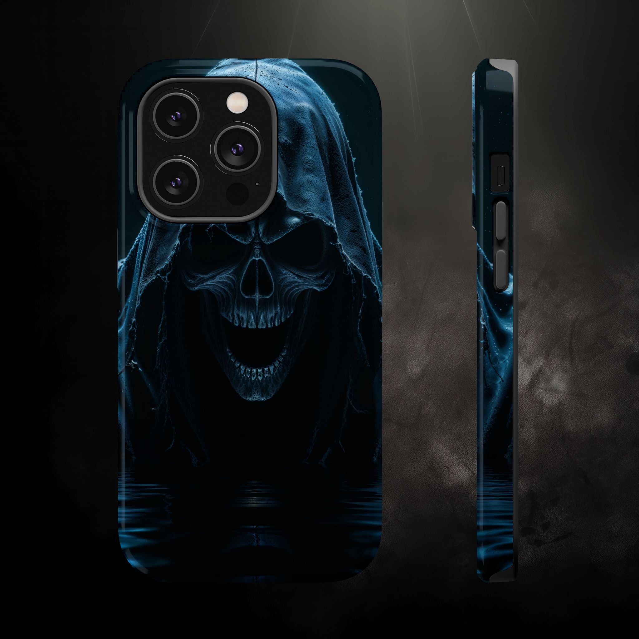 Grim Reaper Magnetic Phone Case – Dark Skull Hooded Cover for iPhone | Edgy Shockproof Protection