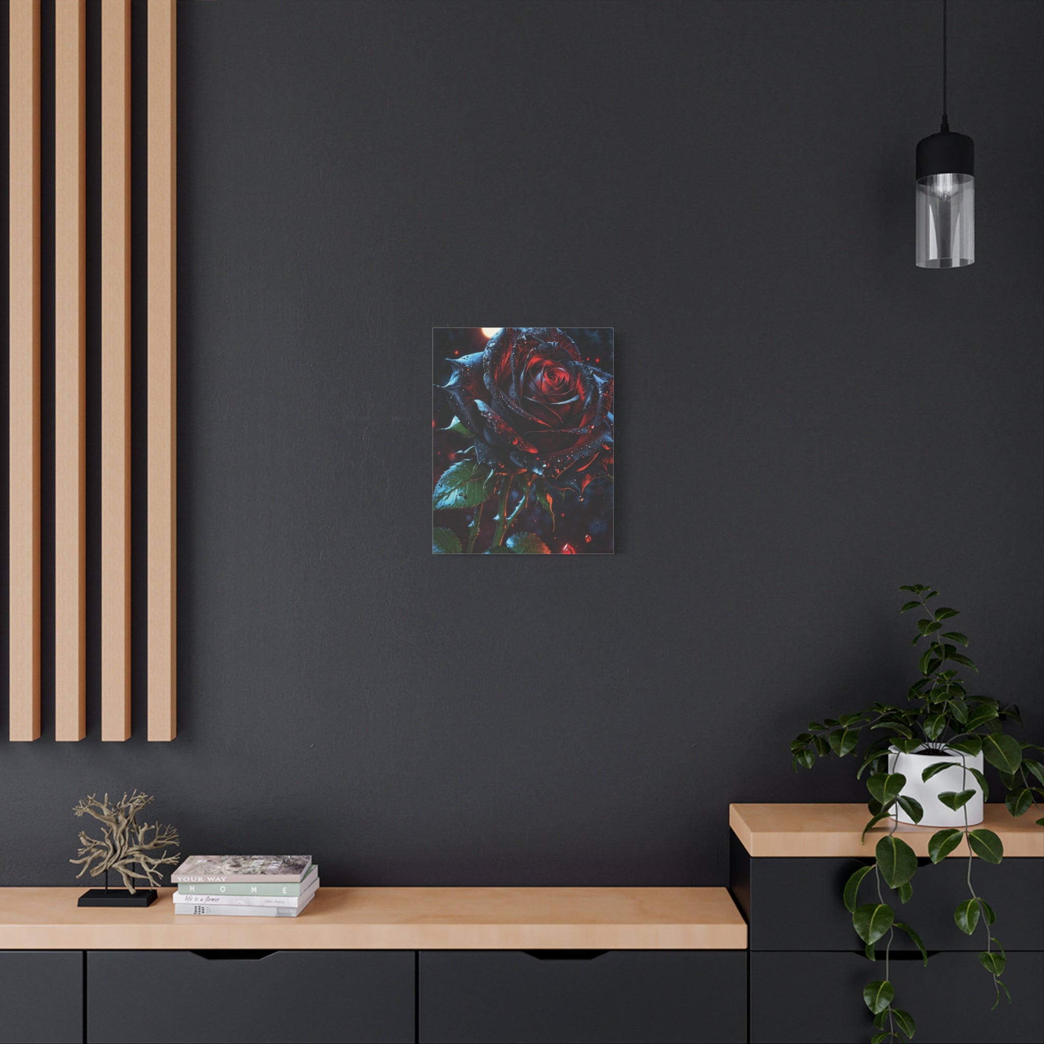 Dark Blood Rose Canvas Print - Gothic Floral Art
