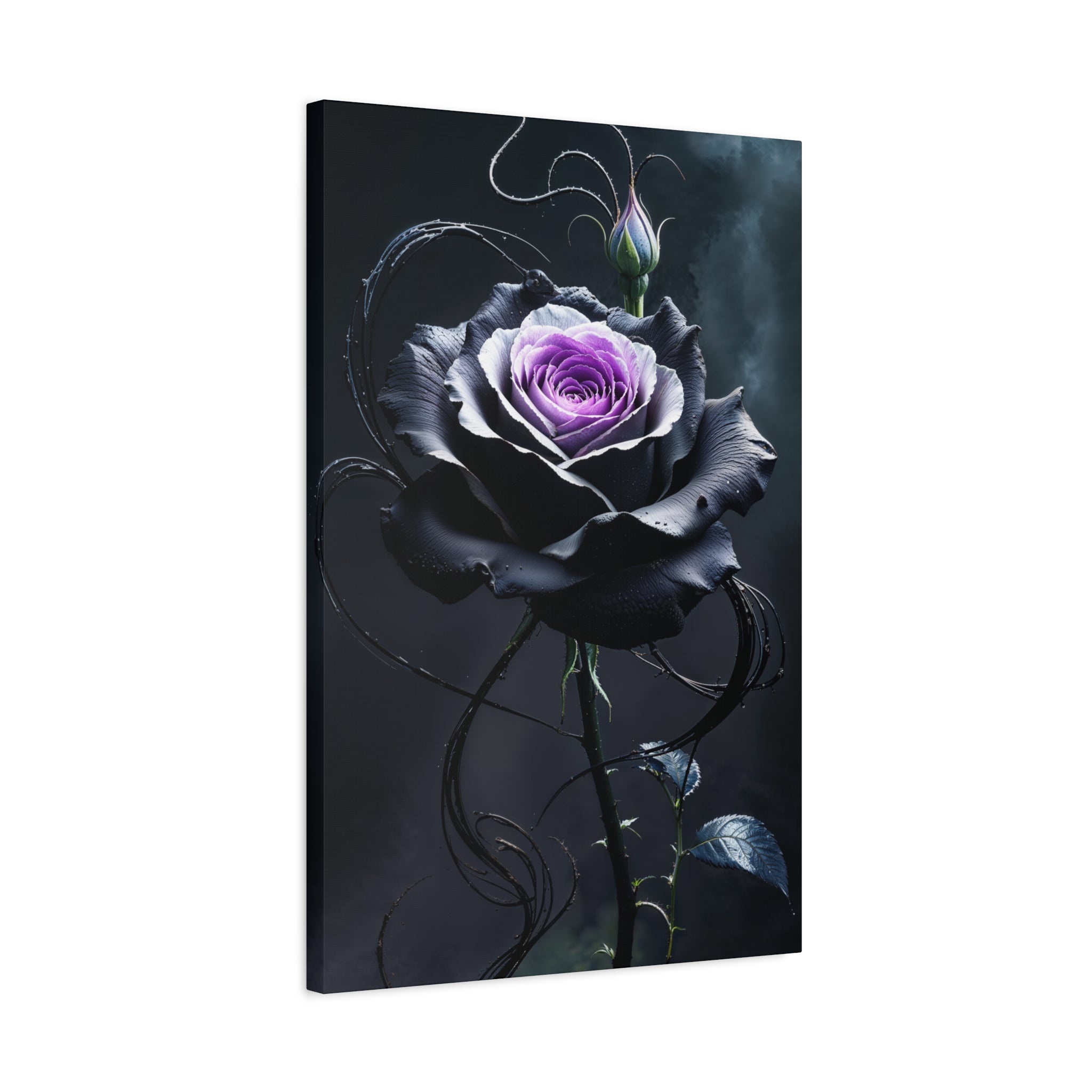 Shadow Bloom Canvas Print - Gothic Rose Art