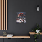 Crimson Rose Winter Canvas Print - Dark Romantic Art