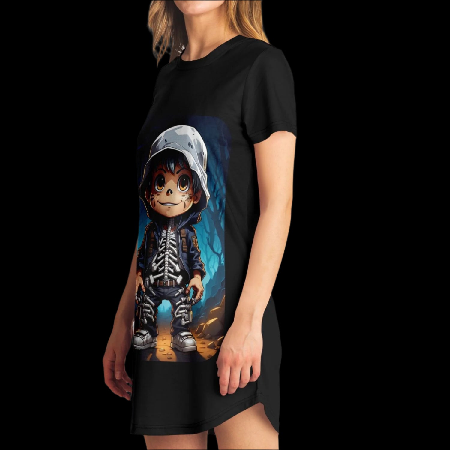 Little Horrors - Leon - Street Style T-Shirt Dress – Soft Stretch & Playful Design