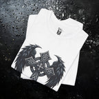 Gothic Celtic Winged Cross Unisex T shirt - Dark Elegance and Spiritual Mystique