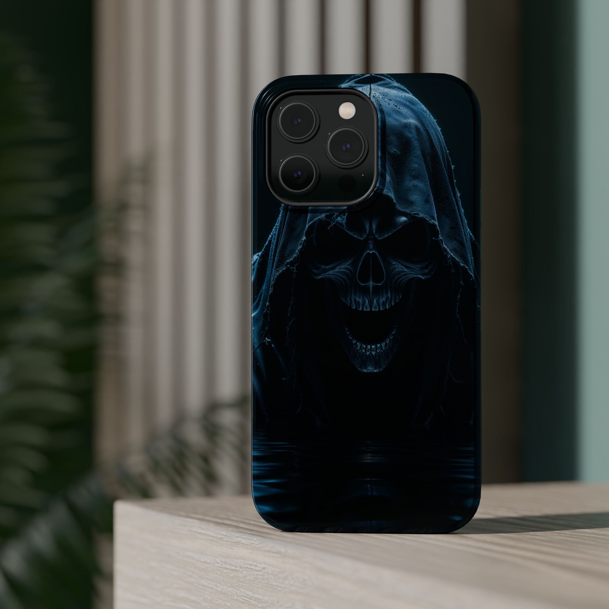 Grim Reaper Magnetic Phone Case – Dark Skull Hooded Cover for iPhone | Edgy Shockproof Protection