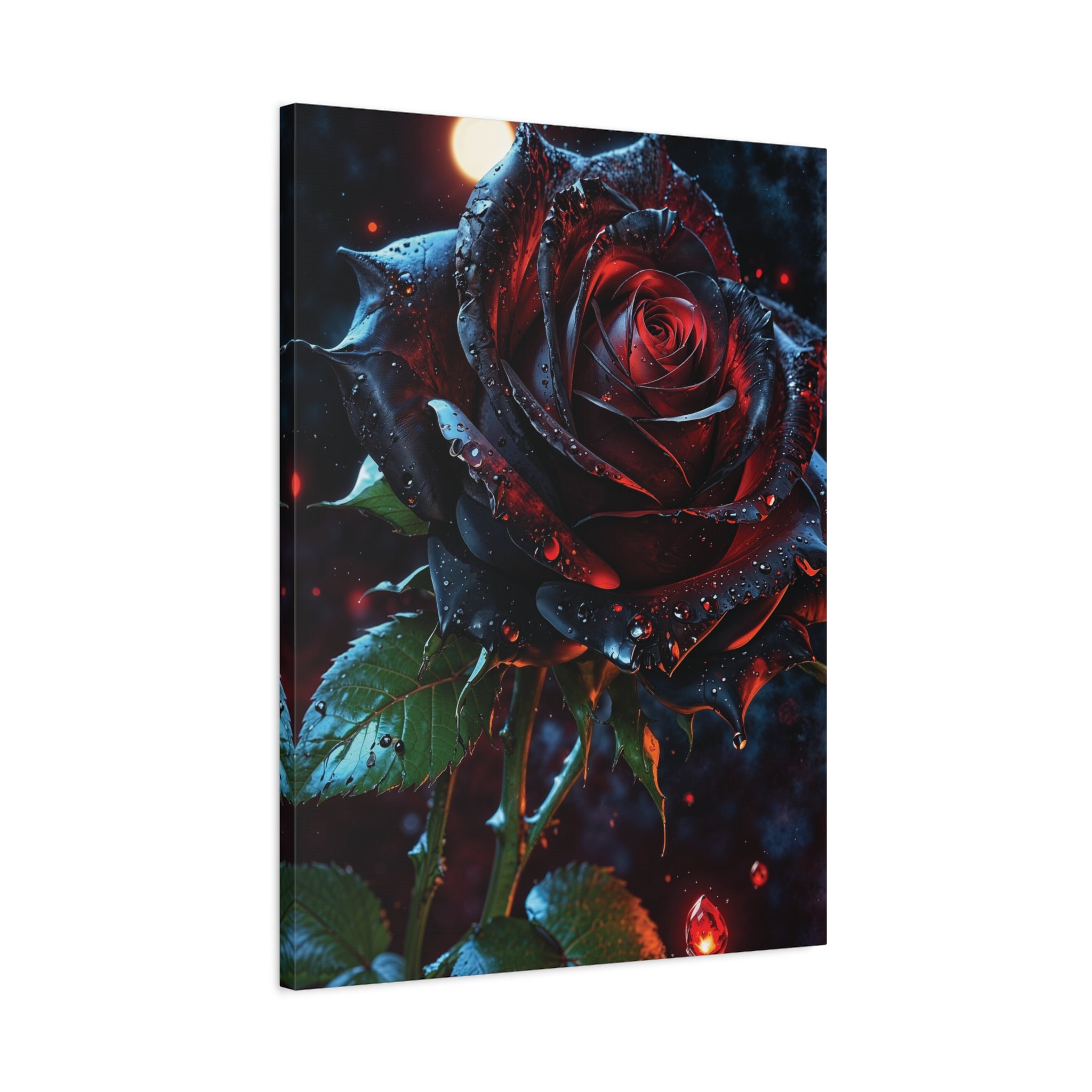 Dark Blood Rose Canvas Print - Gothic Floral Art