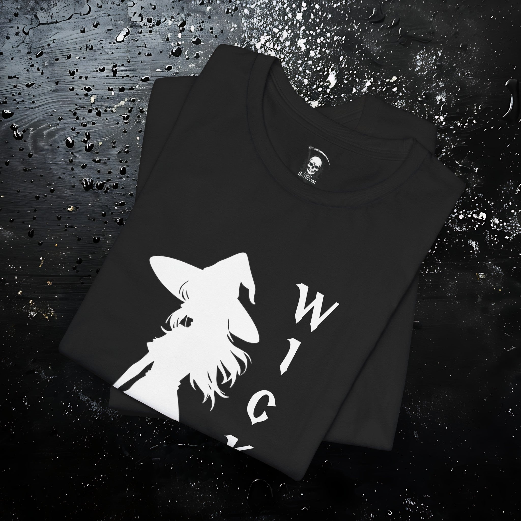 Wicked Witch Silhouette T-Shirt - Enchanting Gothic Style