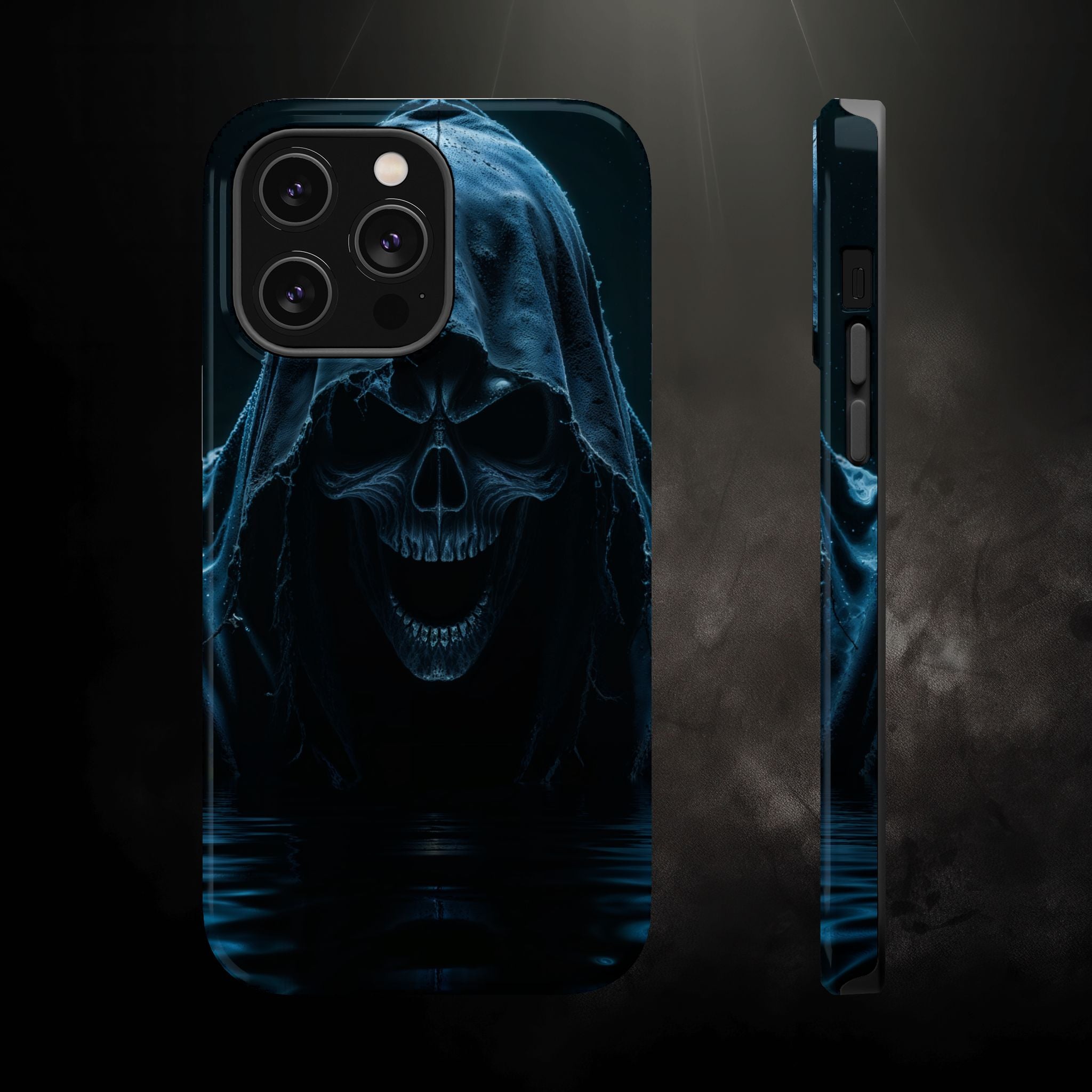 Grim Reaper Magnetic Phone Case – Dark Skull Hooded Cover for iPhone | Edgy Shockproof Protection