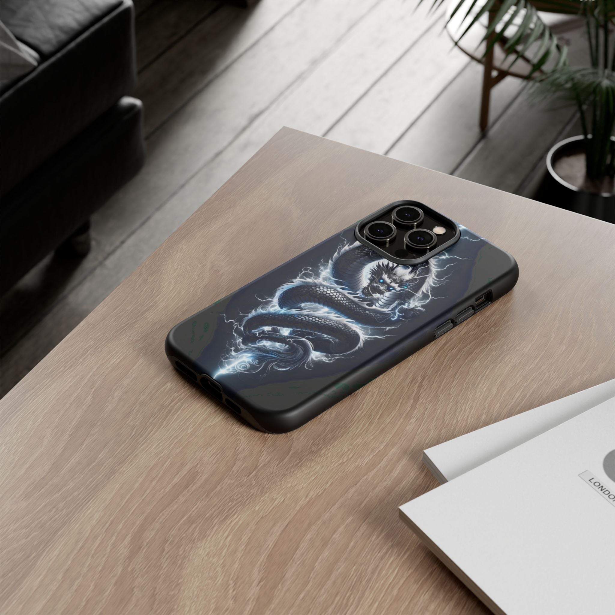 Storm Dragon Phone Case –Dark Thunder Serpent Design | Grim Sanctum