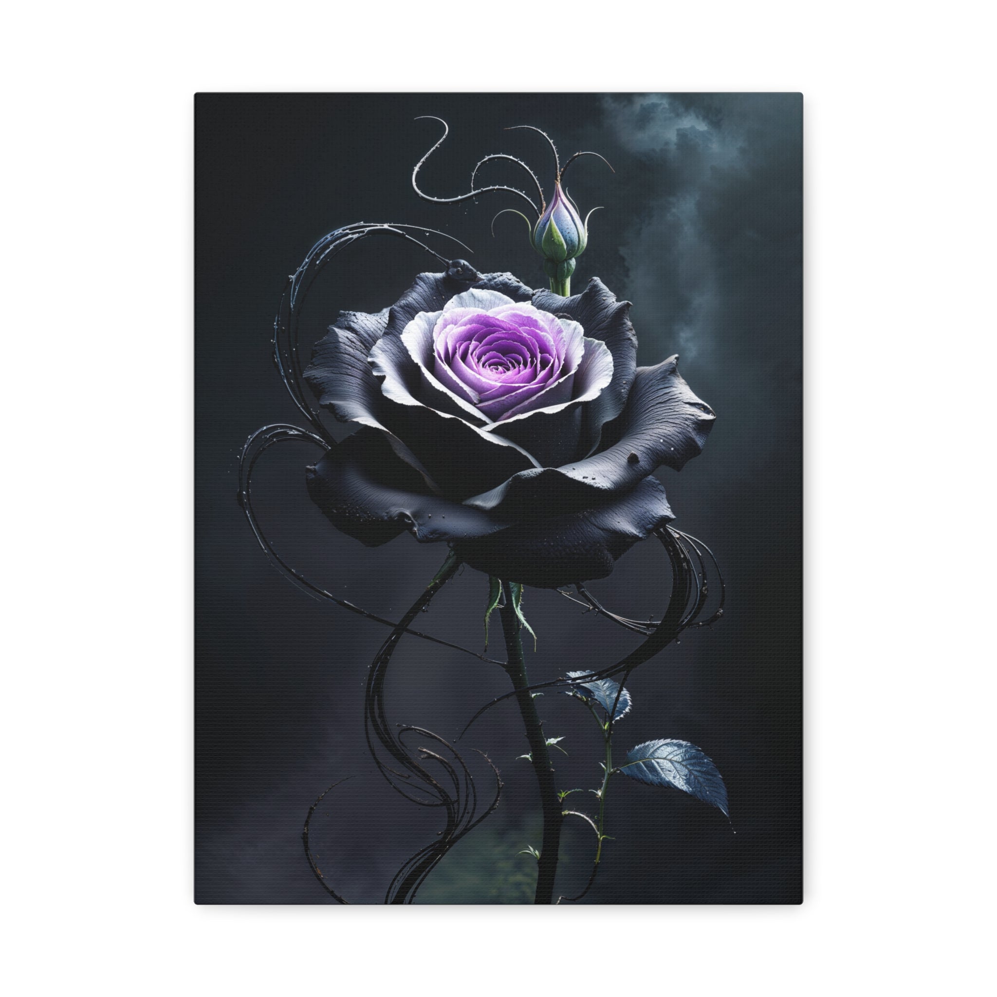 Shadow Bloom Canvas Print - Gothic Rose Art