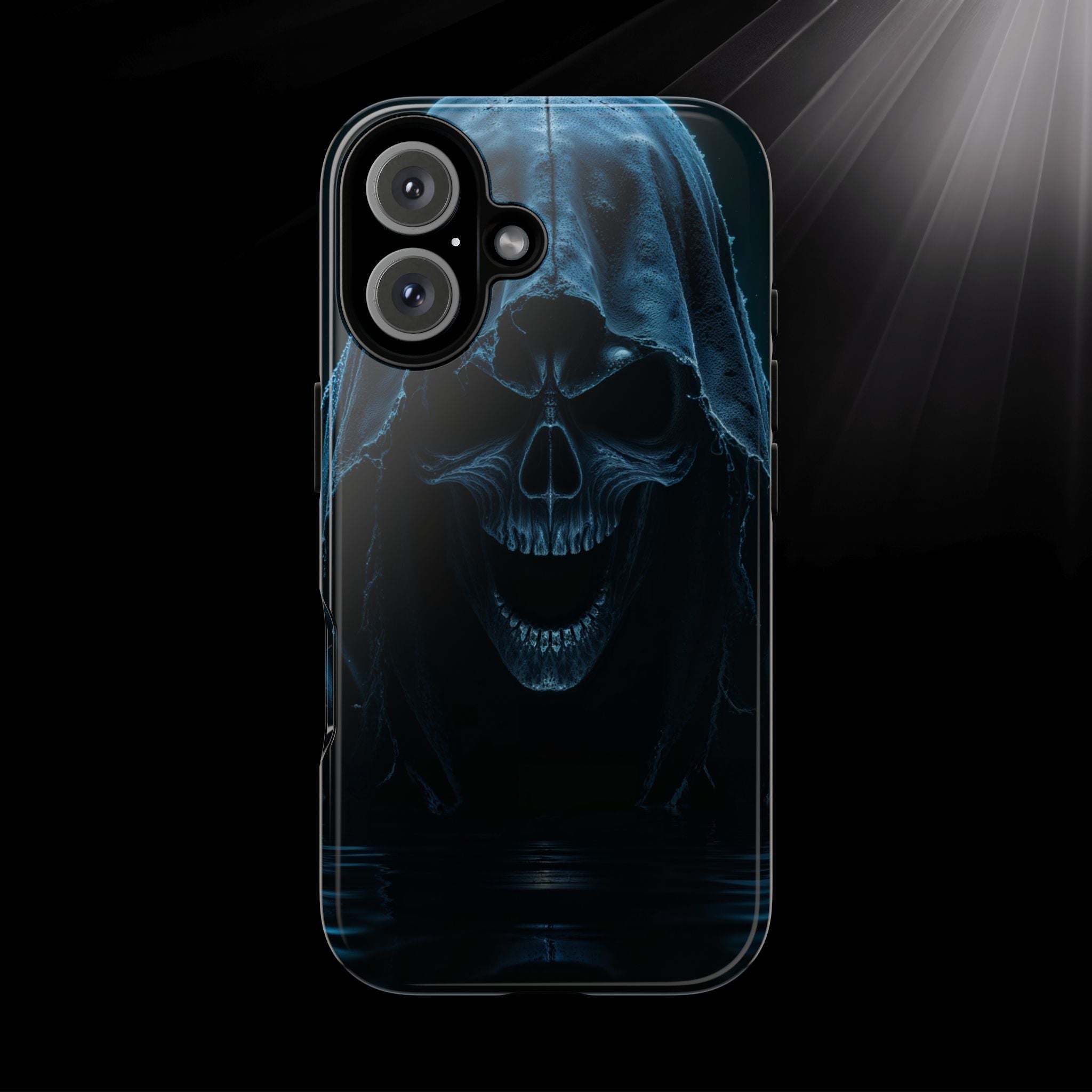 Dark Reaper Phone Case – Gothic Skull Hooded Death Design | Grim Sanctum Exclusive