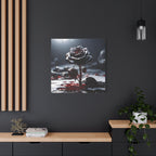 Crimson Tears Canvas Art - Gothic Black Rose Decor