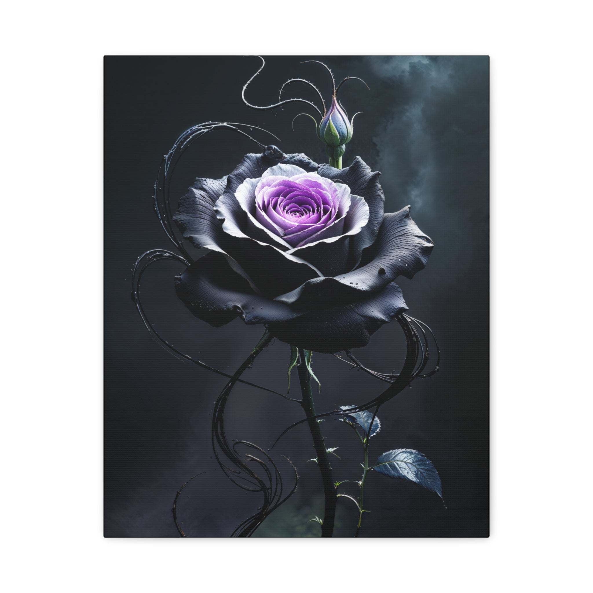 Shadow Bloom Canvas Print - Gothic Rose Art