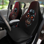 Grim Sanctum Sinister Skull Car Seat Covers - Red & Black, Protective & Stylish (Set of 2)