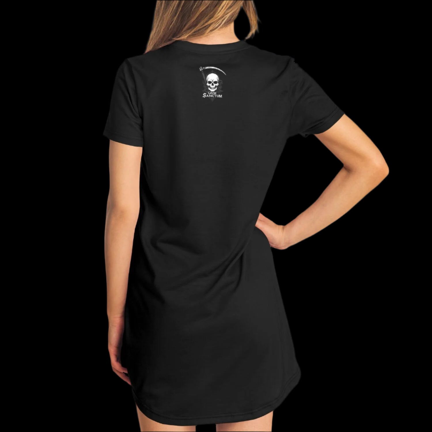 Distressed Teddy Bear T-Shirt Dress - Cute Spooky
